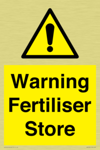Warning Fertiliser Store